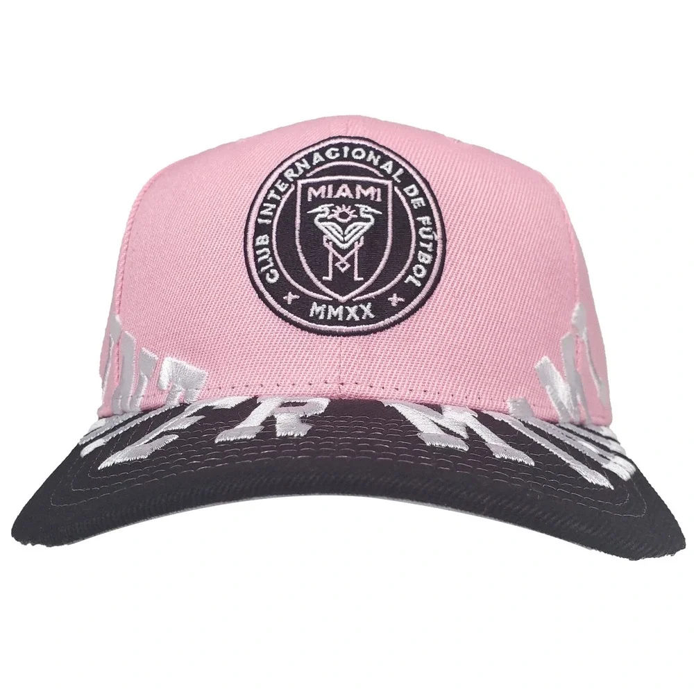 Inter Miami CF Mitchell & Ness MLS Pro Fit Snapback Hat Cap Pink Black NWT